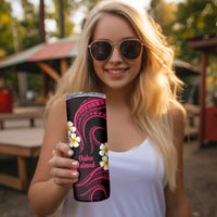 Hawaii Oahu Islands Pacific Plumeria Skinny Tumbler Pink Polynesian Tattoo LT9 - Polynesian Pride