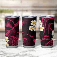 Hawaii Oahu Islands Pacific Plumeria Tumbler Cup Pink Polynesian Tattoo