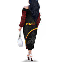 Papua New Guinea 50th Independence Day Family Matching Off The Shoulder Long Sleeve Dress and Hawaiian Shirt Simple Oro Tapa Pattern LT9 - Polynesian Pride