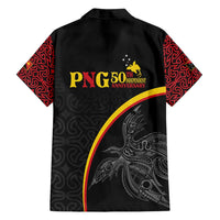 Papua New Guinea 50th Independence Day Family Matching Off Shoulder Short Dress and Hawaiian Shirt Simple Oro Tapa Pattern LT9 - Polynesian Pride