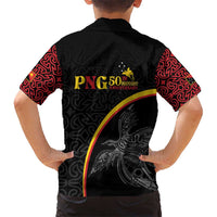 Papua New Guinea 50th Independence Day Kid Hawaiian Shirt Simple Oro Tapa Pattern - Polynesian Pride