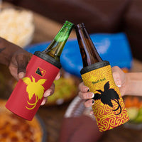 Papua New Guinea Oro Tapa Personalised 4 in 1 Can Cooler Tumbler Simple Bird of Paradise Style LT9 - Polynesian Pride