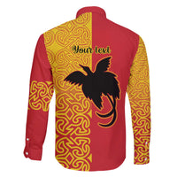 Papua New Guinea Oro Tapa Personalised Family Matching Off The Shoulder Long Sleeve Dress and Hawaiian Shirt Simple Bird of Paradise Style LT9 - Polynesian Pride