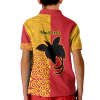 Papua New Guinea Oro Tapa Personalised Kid Polo Shirt Simple Bird of Paradise Style LT9 - Polynesian Pride