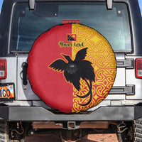 Papua New Guinea Oro Tapa Personalised Spare Tire Cover Simple Bird of Paradise Style LT9 Red - Polynesian Pride