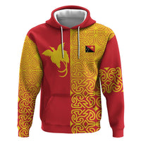 Papua New Guinea Oro Tapa Personalised Zip Hoodie Simple Bird of Paradise Style LT9 Pullover Hoodie Red - Polynesian Pride