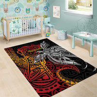 Papua New Guinea Sepik Personalised Area Rug PNG Bird of Paradise Tattoo LT9 - Polynesian Pride