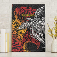Papua New Guinea Sepik Personalised Canvas Wall Art PNG Bird of Paradise Tattoo LT9 Without Frame Black - Polynesian Pride