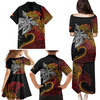 Papua New Guinea Sepik Personalised Family Matching Puletasi and Hawaiian Shirt PNG Bird of Paradise Tattoo LT9 - Polynesian Pride