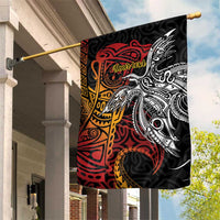 Papua New Guinea Sepik Personalised Garden Flag PNG Bird of Paradise Tattoo LT9 House Flag Black - Polynesian Pride