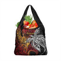 Papua New Guinea Sepik Personalised Grocery Bag PNG Bird of Paradise Tattoo LT9 1-pack One Size Black - Polynesian Pride