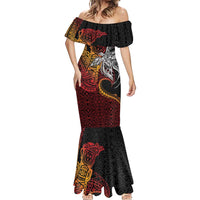 Papua New Guinea Sepik Personalised Mermaid Dress PNG Bird of Paradise Tattoo LT9 - Polynesian Pride