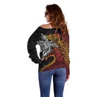 Papua New Guinea Sepik Personalised Off Shoulder Sweater PNG Bird of Paradise Tattoo LT9 - Polynesian Pride