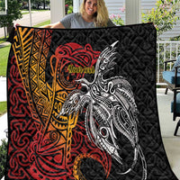 Papua New Guinea Sepik Personalised Quilt PNG Bird of Paradise Tattoo LT9 Black - Polynesian Pride