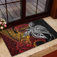 Papua New Guinea Sepik Personalised Rubber Doormat PNG Bird of Paradise Tattoo LT9 - Polynesian Pride