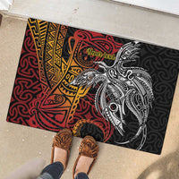 Papua New Guinea Sepik Personalised Rubber Doormat PNG Bird of Paradise Tattoo LT9 - Polynesian Pride