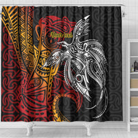 Papua New Guinea Sepik Personalised Shower Curtain PNG Bird of Paradise Tattoo LT9 - Polynesian Pride