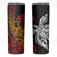 Papua New Guinea Sepik Personalised Skinny Tumbler PNG Bird of Paradise Tattoo LT9 Black - Polynesian Pride