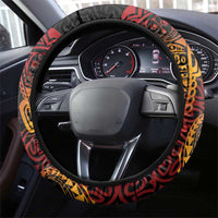 Papua New Guinea Sepik Steering Wheel Cover PNG Bird of Paradise Tattoo LT9 - Polynesian Pride