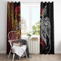 Papua New Guinea Sepik Personalised Window Curtain PNG Bird of Paradise Tattoo LT9 - Polynesian Pride
