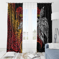 Papua New Guinea Sepik Personalised Window Curtain PNG Bird of Paradise Tattoo LT9 - Polynesian Pride
