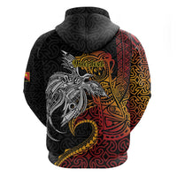 Papua New Guinea Sepik Personalised Zip Hoodie PNG Bird of Paradise Tattoo LT9 - Polynesian Pride