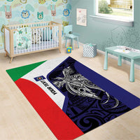 Personalised PNG Bougainville Area Rug Bird of Paradise Tattoo Flag Motif LT9 - Polynesian Pride