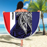 Personalised PNG Bougainville Beach Blanket Bird of Paradise Tattoo Flag Motif LT9 - Polynesian Pride