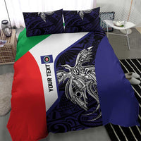 Personalised PNG Bougainville Bedding Set Bird of Paradise Tattoo Flag Motif LT9 - Polynesian Pride