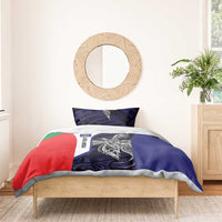 Personalised PNG Bougainville Bedding Set Bird of Paradise Tattoo Flag Motif LT9 - Polynesian Pride