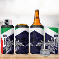 Personalised PNG Bougainville 4 in 1 Can Cooler Tumbler Bird of Paradise Tattoo Flag Motif LT9 - Polynesian Pride