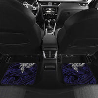 Personalised PNG Bougainville Car Mats Bird of Paradise Tattoo Flag Motif LT9 Set 2pcs - Back Blue - Polynesian Pride