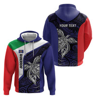 Personalised PNG Bougainville Hoodie Bird of Paradise Tattoo Flag Motif LT9 - Polynesian Pride