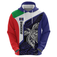 Personalised PNG Bougainville Hoodie Bird of Paradise Tattoo Flag Motif LT9 - Polynesian Pride