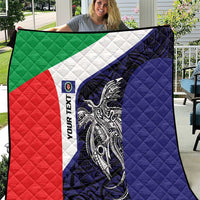 Personalised PNG Bougainville Quilt Bird of Paradise Tattoo Flag Motif LT9 Blue - Polynesian Pride