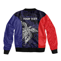 Personalised PNG Bougainville Sleeve Zip Bomber Jacket Bird of Paradise Tattoo Flag Motif LT9 - Polynesian Pride