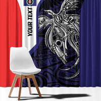 Personalised PNG Bougainville Window Curtain Bird of Paradise Tattoo Flag Motif LT9 - Polynesian Pride