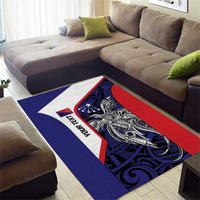 Personalised PNG Central Province Area Rug Bird of Paradise Tattoo Flag Motif LT9 - Polynesian Pride