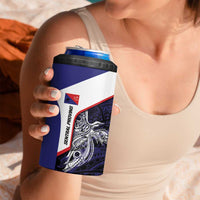 Personalised PNG Central Province 4 in 1 Can Cooler Tumbler Bird of Paradise Tattoo Flag Motif LT9 - Polynesian Pride