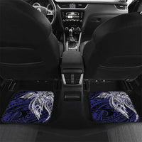 Personalised PNG Central Province Car Mats Bird of Paradise Tattoo Flag Motif LT9 Set 2pcs - Back Blue - Polynesian Pride