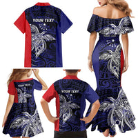 Personalised PNG Central Province Family Matching Mermaid Dress and Hawaiian Shirt Bird of Paradise Tattoo Flag Motif LT9 - Polynesian Pride