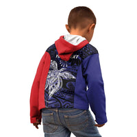 Personalised PNG Central Province Kid Hoodie Bird of Paradise Tattoo Flag Motif LT9 - Polynesian Pride