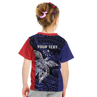 Personalised PNG Central Province Kid T Shirt Bird of Paradise Tattoo Flag Motif LT9 - Polynesian Pride