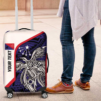 Personalised PNG Central Province Luggage Cover Bird of Paradise Tattoo Flag Motif LT9 Blue - Polynesian Pride