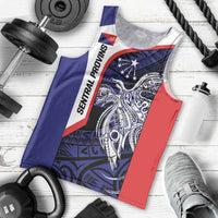 Personalised PNG Central Province Men Tank Top Bird of Paradise Tattoo Flag Motif LT9 - Polynesian Pride