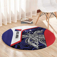 Personalised PNG Central Province Round Carpet Bird of Paradise Tattoo Flag Motif LT9 - Polynesian Pride