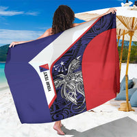 Personalised PNG Central Province Sarong Bird of Paradise Tattoo Flag Motif LT9 One Size 44 x 66 inches Blue - Polynesian Pride