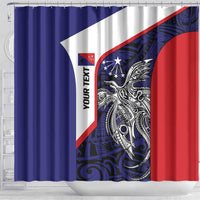 Personalised PNG Central Province Shower Curtain Bird of Paradise Tattoo Flag Motif LT9 - Polynesian Pride