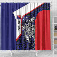 Personalised PNG Central Province Shower Curtain Bird of Paradise Tattoo Flag Motif LT9 - Polynesian Pride