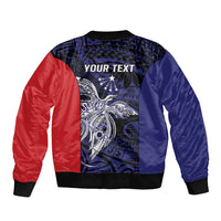 Personalised PNG Central Province Sleeve Zip Bomber Jacket Bird of Paradise Tattoo Flag Motif LT9 - Polynesian Pride